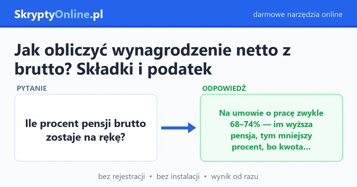 Jak obliczyć wynagrodzenie netto z brutto? Składki i podatek