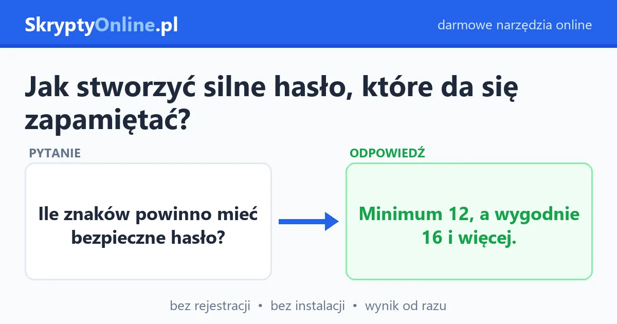 Jak stworzyć silne hasło, które da się zapamiętać?
