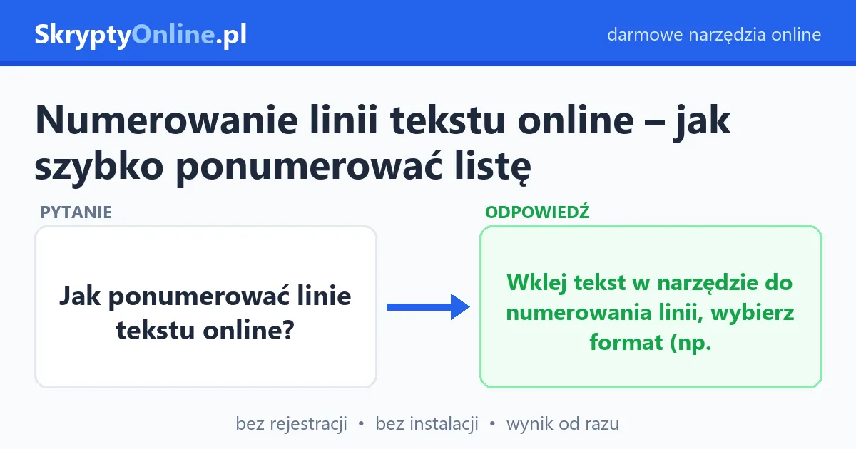 Numerowanie linii tekstu online – jak szybko ponumerować listę