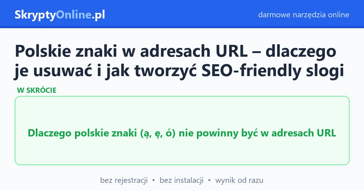 Polskie znaki w adresach URL – dlaczego je usuwać i jak tworzyć SEO-friendly slogi