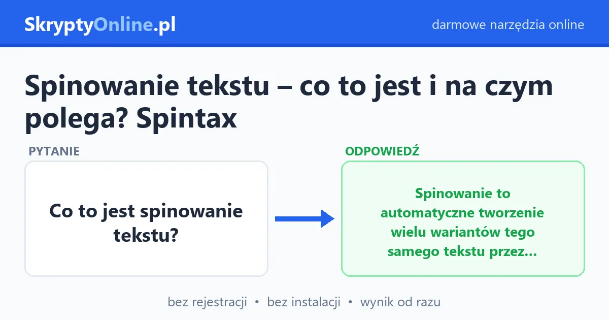 Spinowanie tekstu – co to jest i na czym polega? Spintax