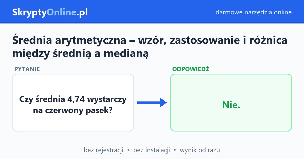 Średnia arytmetyczna – wzór, zastosowanie i różnica między średnią a medianą