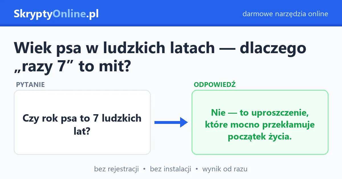Wiek psa w ludzkich latach — dlaczego „razy 7” to mit?
