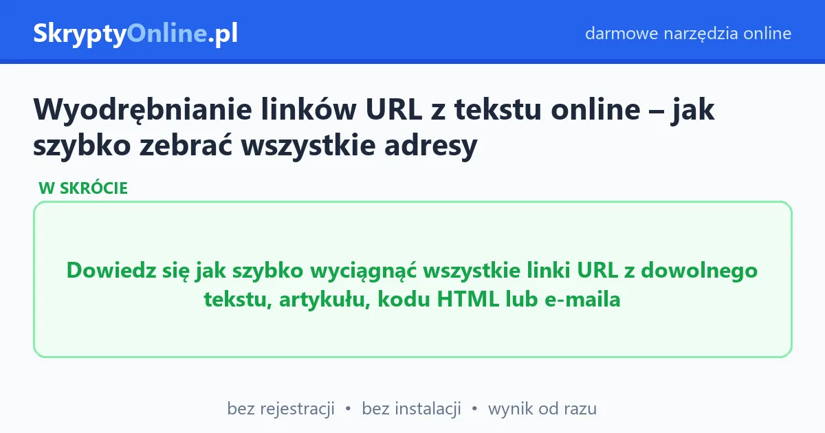 Wyodrębnianie linków URL z tekstu online – jak szybko zebrać wszystkie adresy