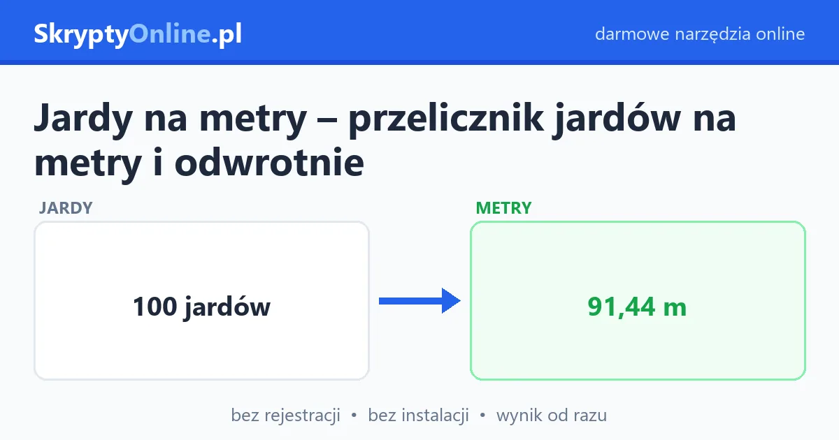 Jardy na metry – przelicznik jardów na metry i odwrotnie – przykład działania: przed i po