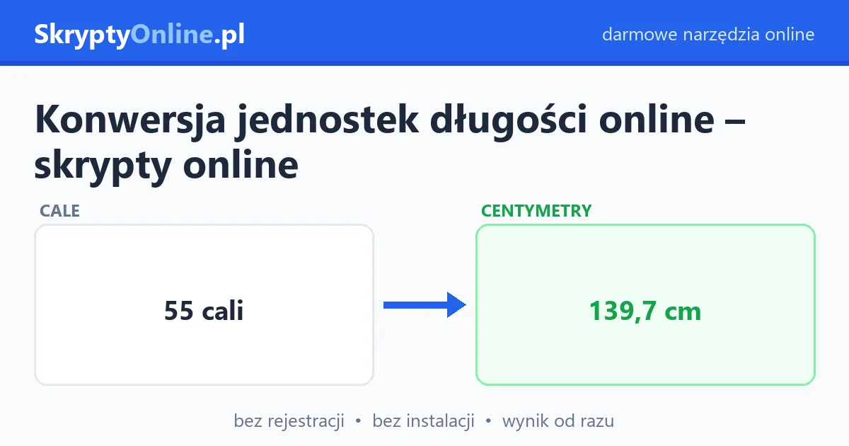 Konwersja jednostek długości online – skrypty online – przykład działania: przed i po