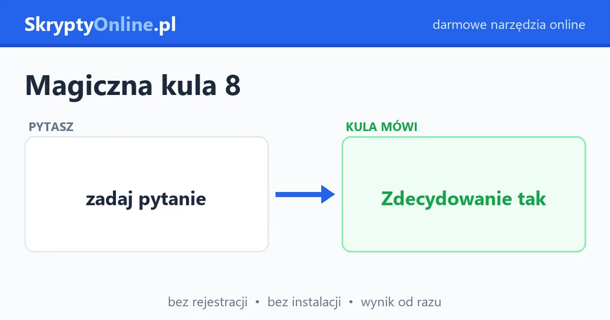 Magiczna kula online – magic 8 ball po polsku — przykład działania: przed i po