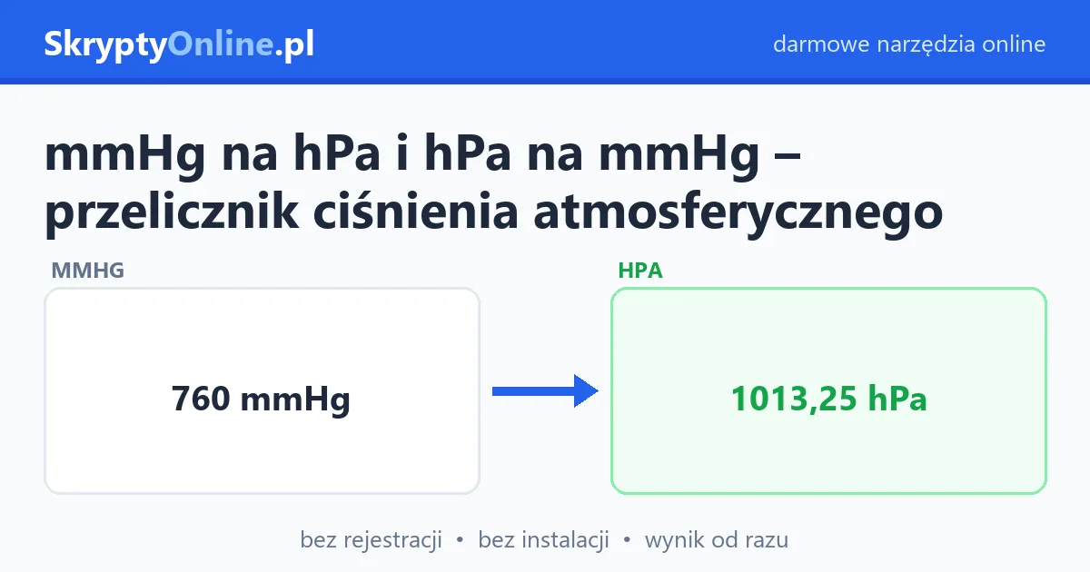 mmHg na hPa i hPa na mmHg – przelicznik ciśnienia atmosferycznego – przykład działania: przed i po